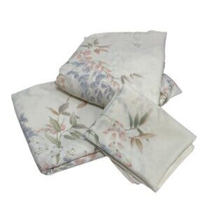 Vintage Springmaid Tranquility Floral Twin Fitted & Flat Sheet and Pillowcase